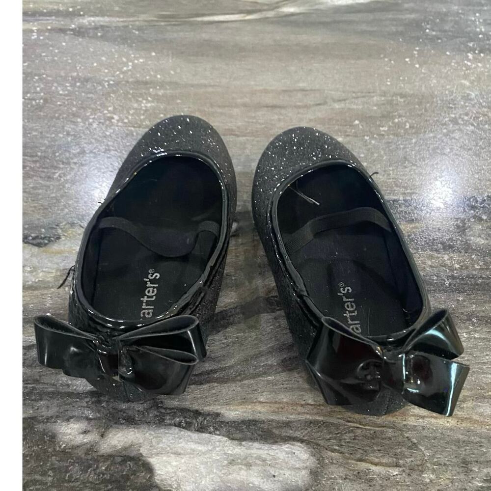 Carters Black Glitter Slip ons